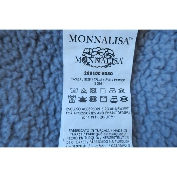 Monnalisa baby puffer jacket coat 12 ms grey sherpa winter designer warm cozy - Picture 16 of 16